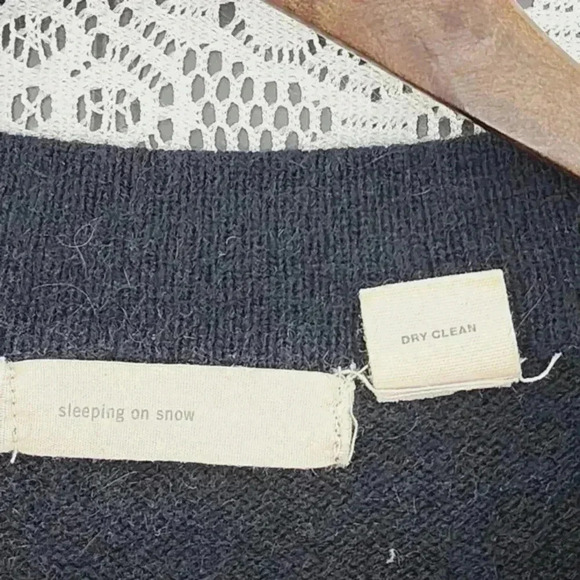 Anthro Sleeping on snow wool angora bell‎ sleeve  black sweater cardigan women's - Picture 5 of 7